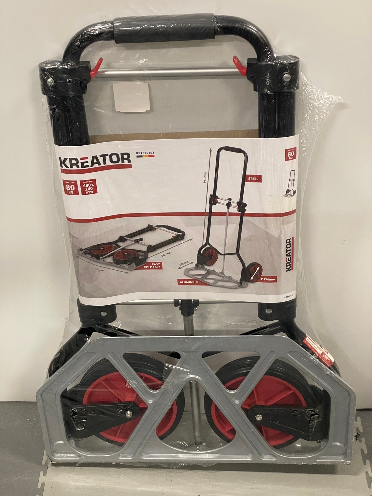 Kreator Opvouwbare Steekwagen 80 kg Nieuw in Verpakking, Ophalen of Verzenden, Nieuw, Steekwagen