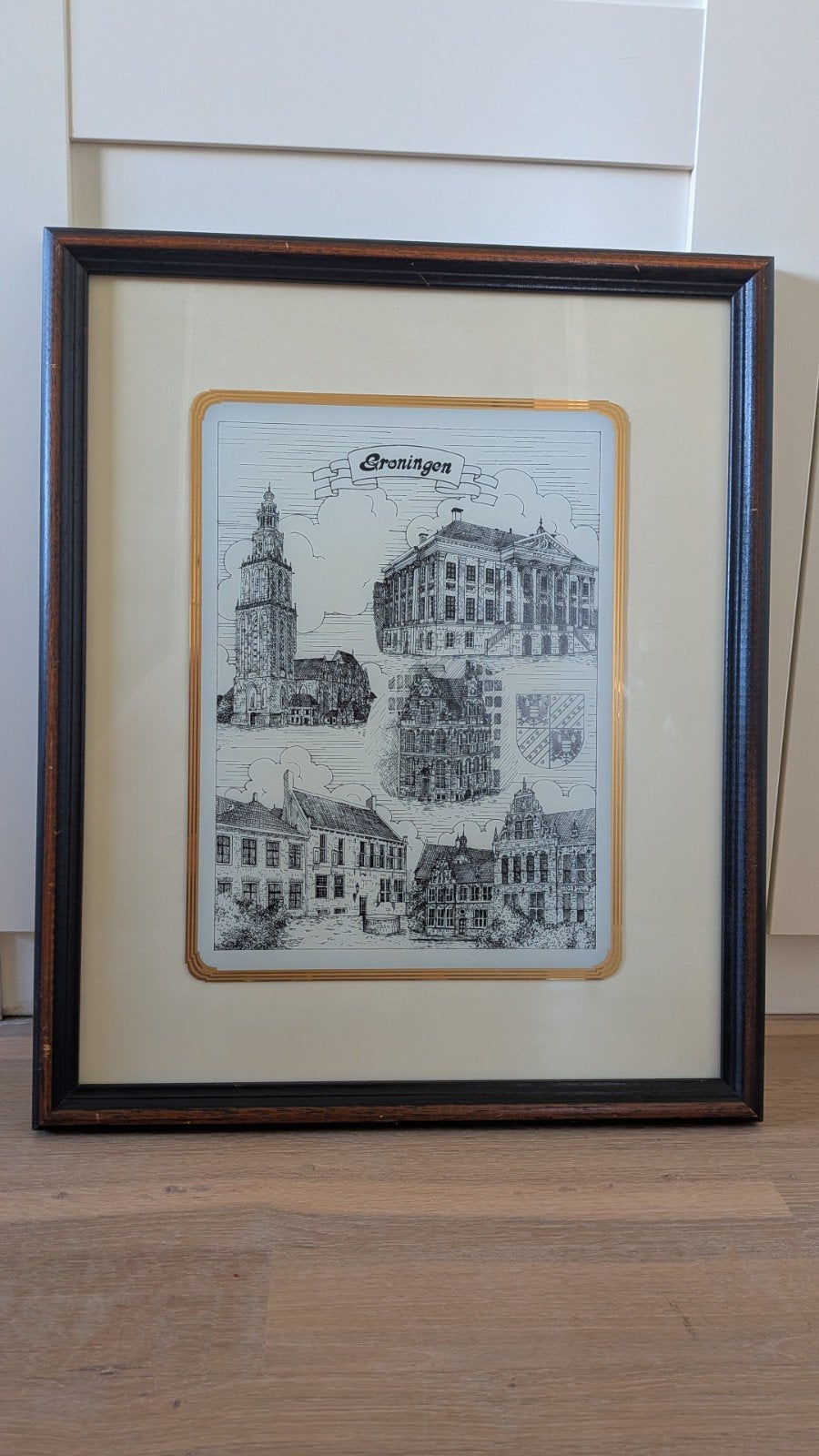 Ingelijste print van Groningen - Historische gebouwen, Ophalen, Gebruikt, Print