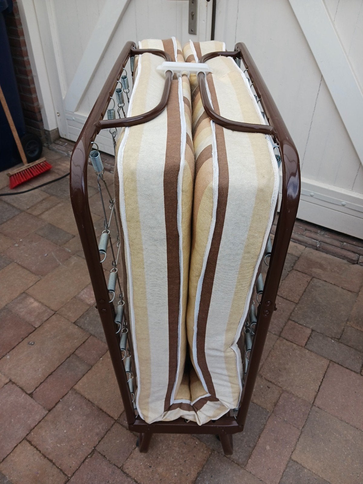 Opvouwbaar logeerbed met matras 80x190 cm,, Ophalen, Gebruikt, Eenpersoons, Bruin