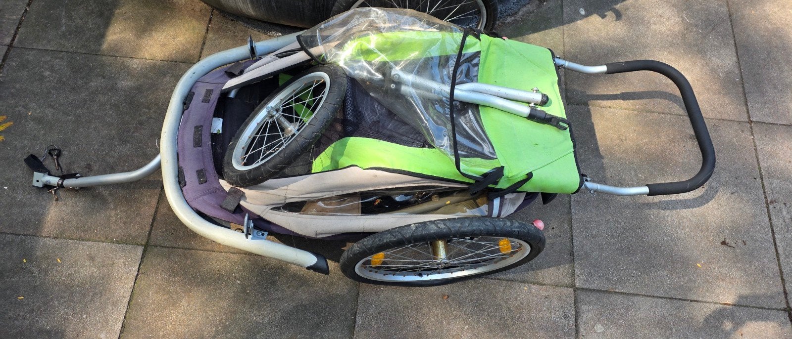 Croozer fietskar voor kinderen - Groen, Gebruikt, Opvouwbaar, Croozer, Ophalen of Verzenden