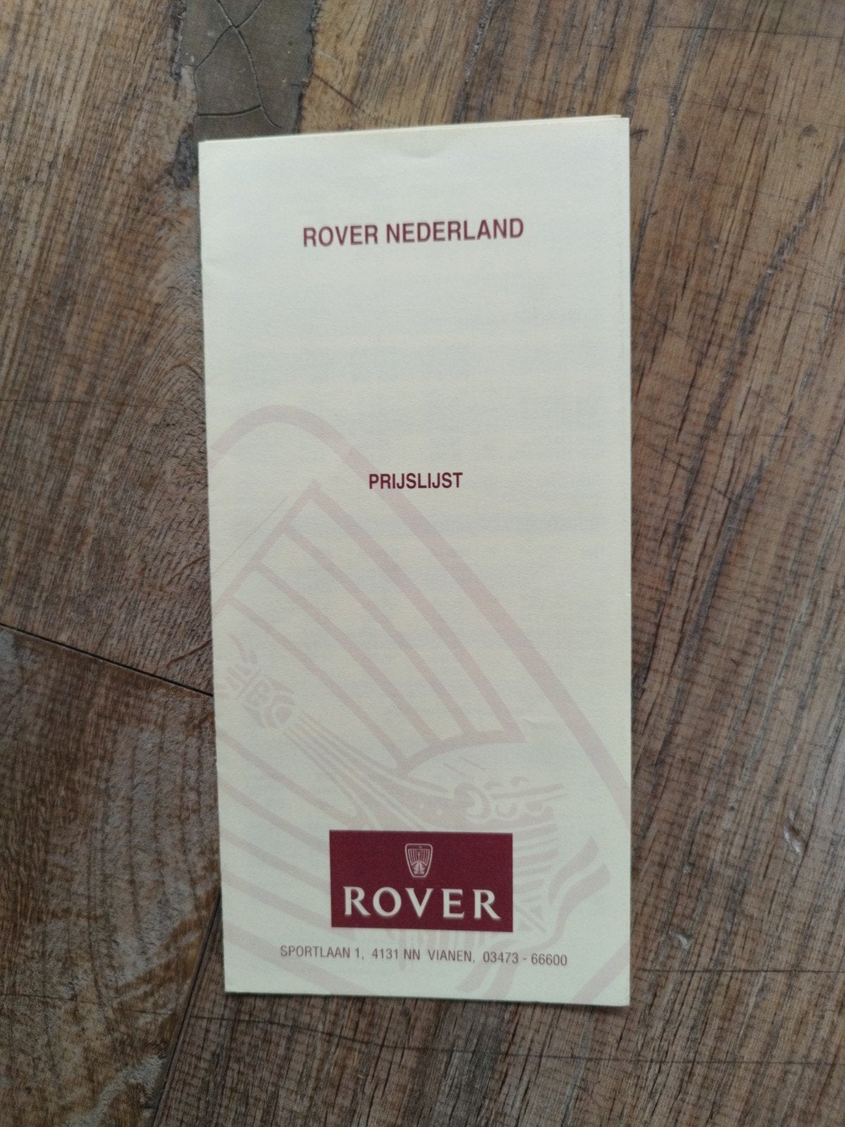 Rover Nederland Prijslijst 1 februari 1995 - 6 pagina's, Ophalen of Verzenden, Zo goed als nieuw, Rover