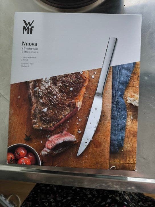 Steak messen, vijf stuks, roestvrij edelstaal, gepolijst, Ophalen of Verzenden, Nieuw