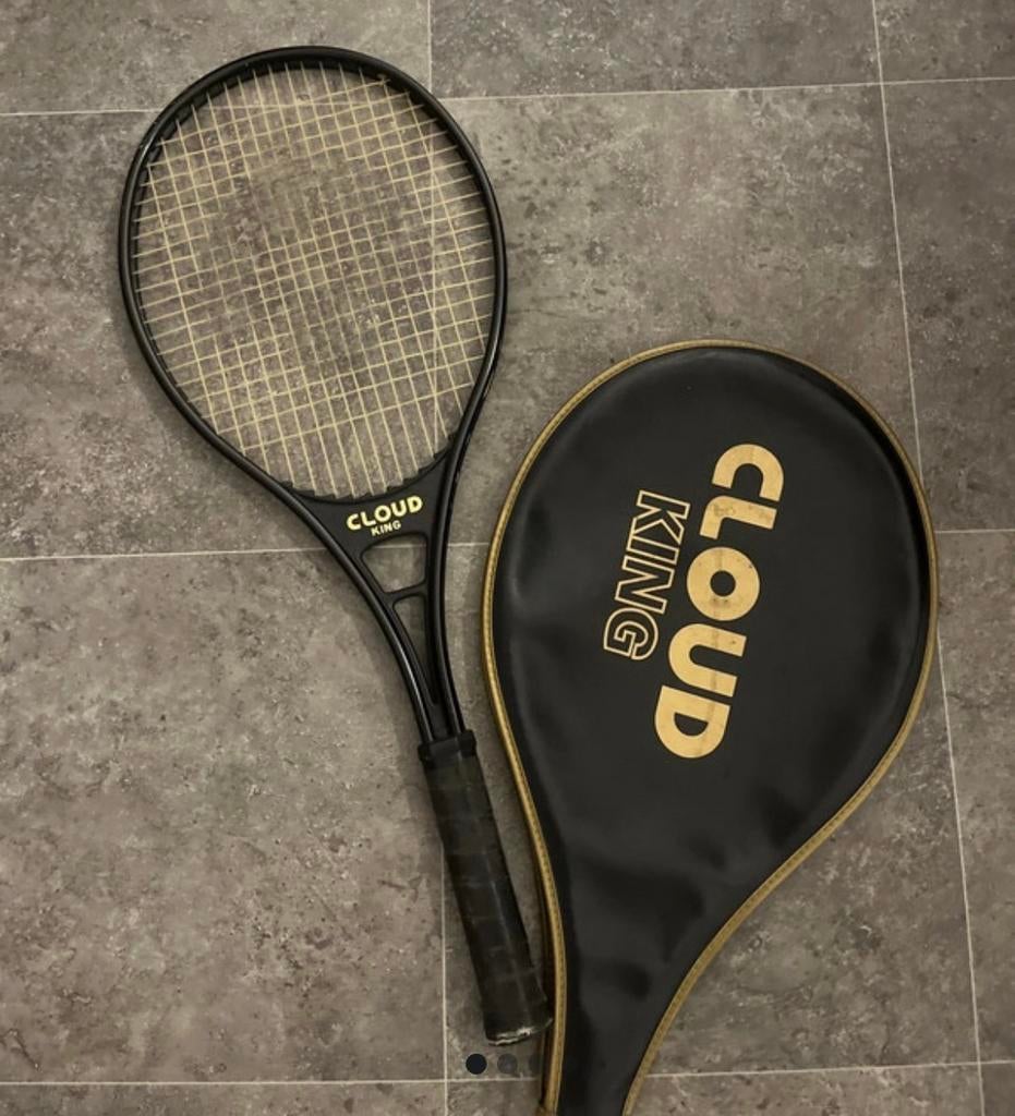 Vintage Cloud King Tennisracket met hoes, Sport en Fitness, Tennis, Ophalen of Verzenden, Gebruikt, Racket, Overige merken