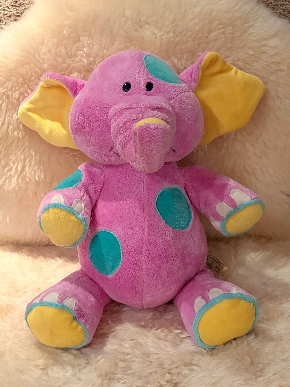 Gulliver Roze Olifant Knuffel met Blauwe Stippen, Overige merken, Ophalen of Verzenden, Middelgroot (20 tot 80 cm), Roze