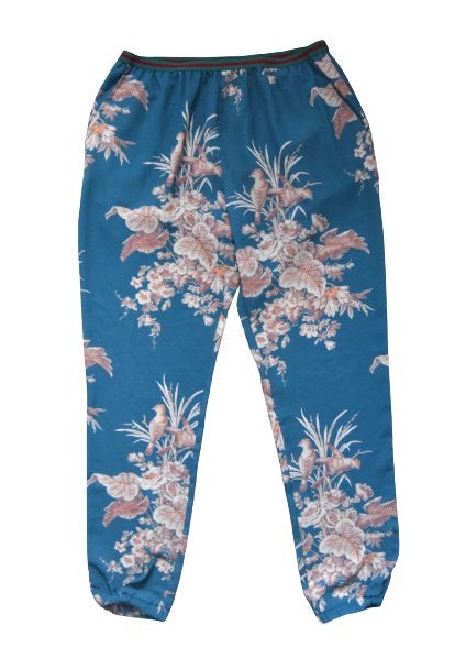 Stella Nova broek, pantalon, teal/flowers, Mt. 40 / M, Maat 38/40 (M), Stella Nova, Zo goed als nieuw, Lang