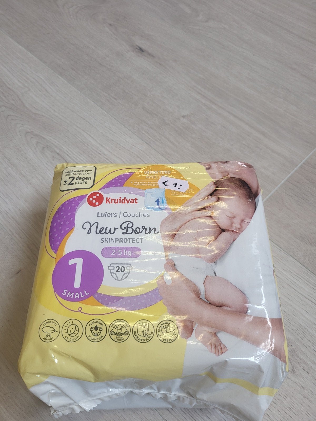 Kruidvat New Born Luiers Maat 1 (2-5 kg) - 20 stuks, Ophalen of Verzenden, Nieuw