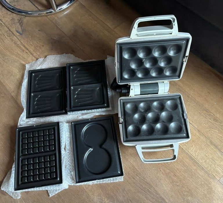 Tefal Reverso wafelijzer met 4 sets platen, Ophalen of Verzenden, Uitneembare platen, Zo goed als nieuw