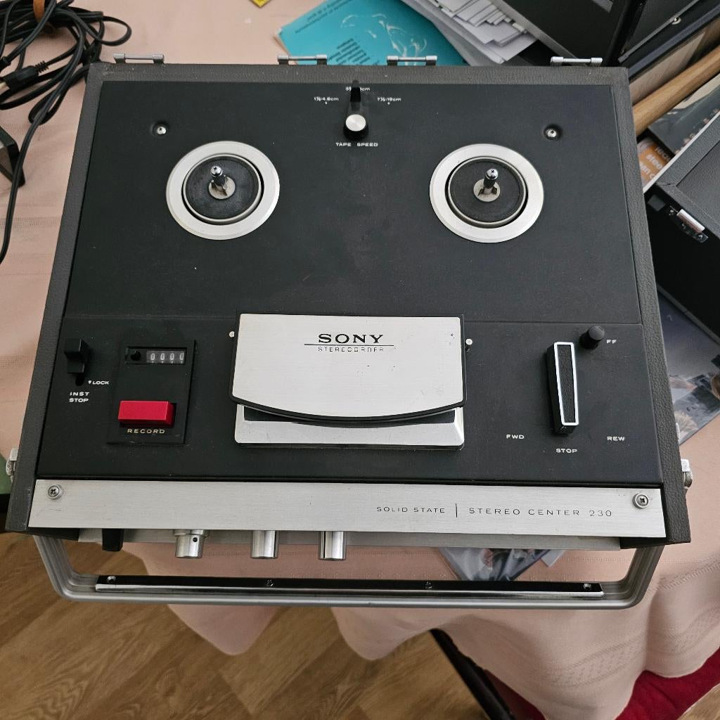 Sony tc 230 Stereo Center Vintage Bandrecorder Jaren 60 !, Audio, Tv en Foto, Bandrecorders, Ophalen, Bandrecorder, Met stofkap