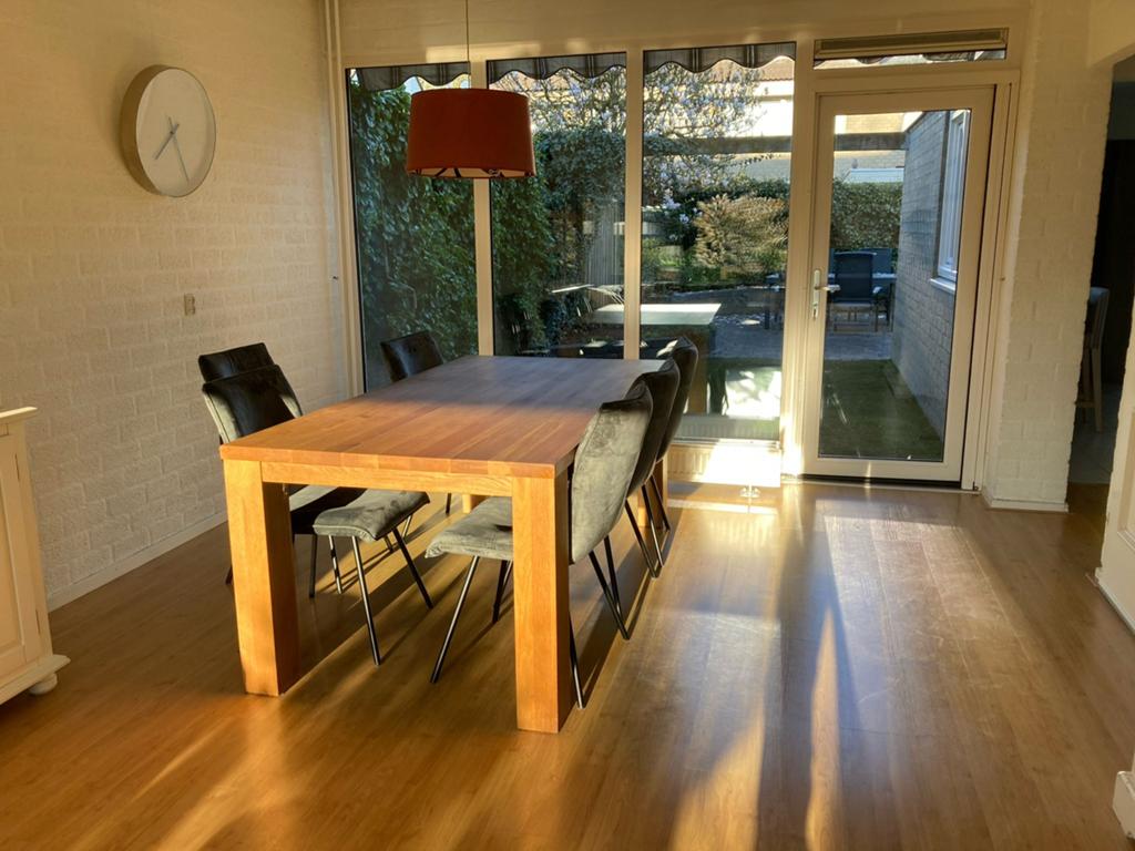 Eiken tafel 200x100 met twee uitzetstukken, Huis en Inrichting, Tafels | Eettafels, Ophalen, 200 cm of meer, 50 tot 100 cm, Zo goed als nieuw