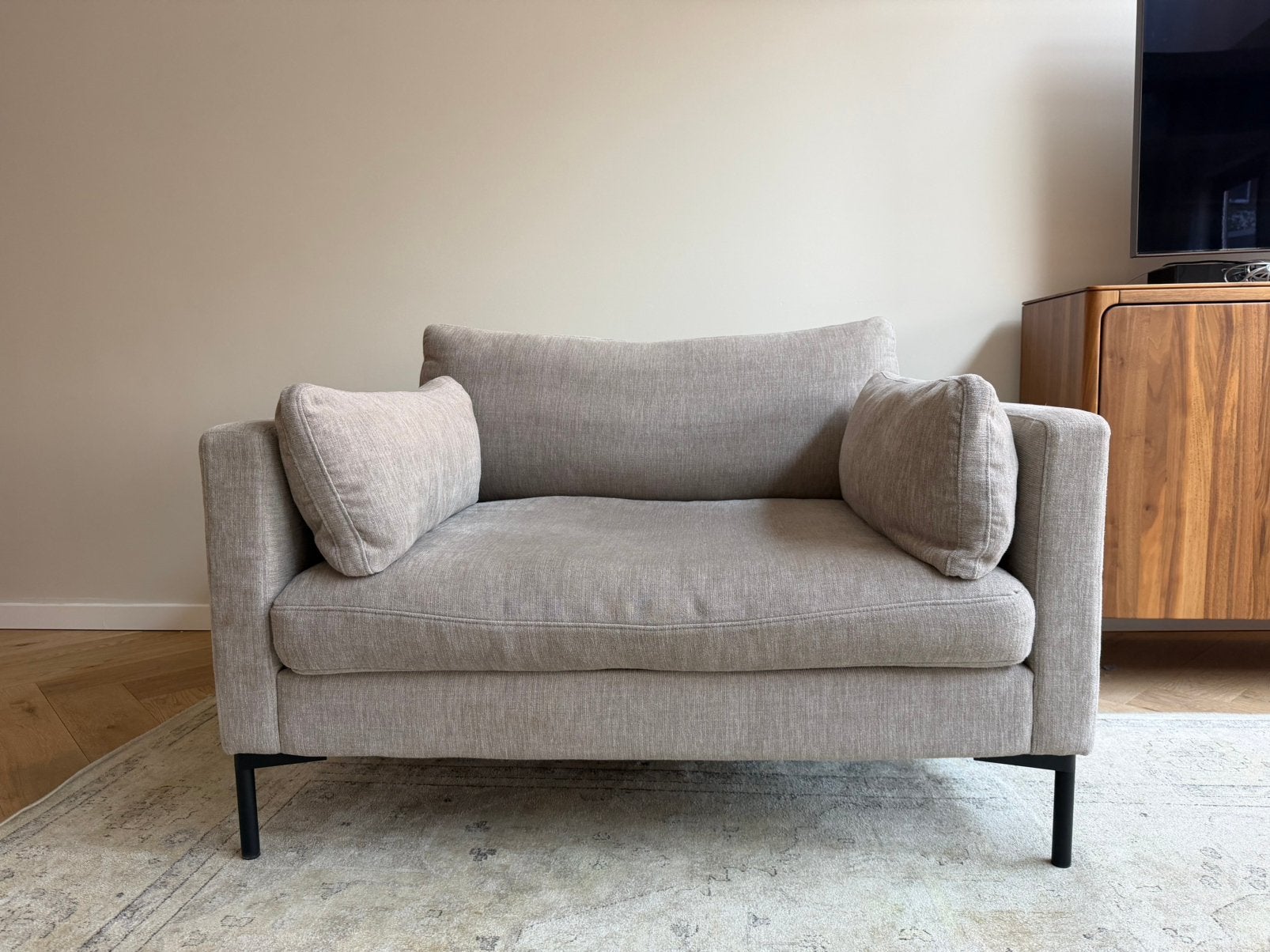 Loveseat Summer Latte / Zuiver taupe/greige, Ophalen, Tweepersoons, 75 tot 100 cm, Zo goed als nieuw