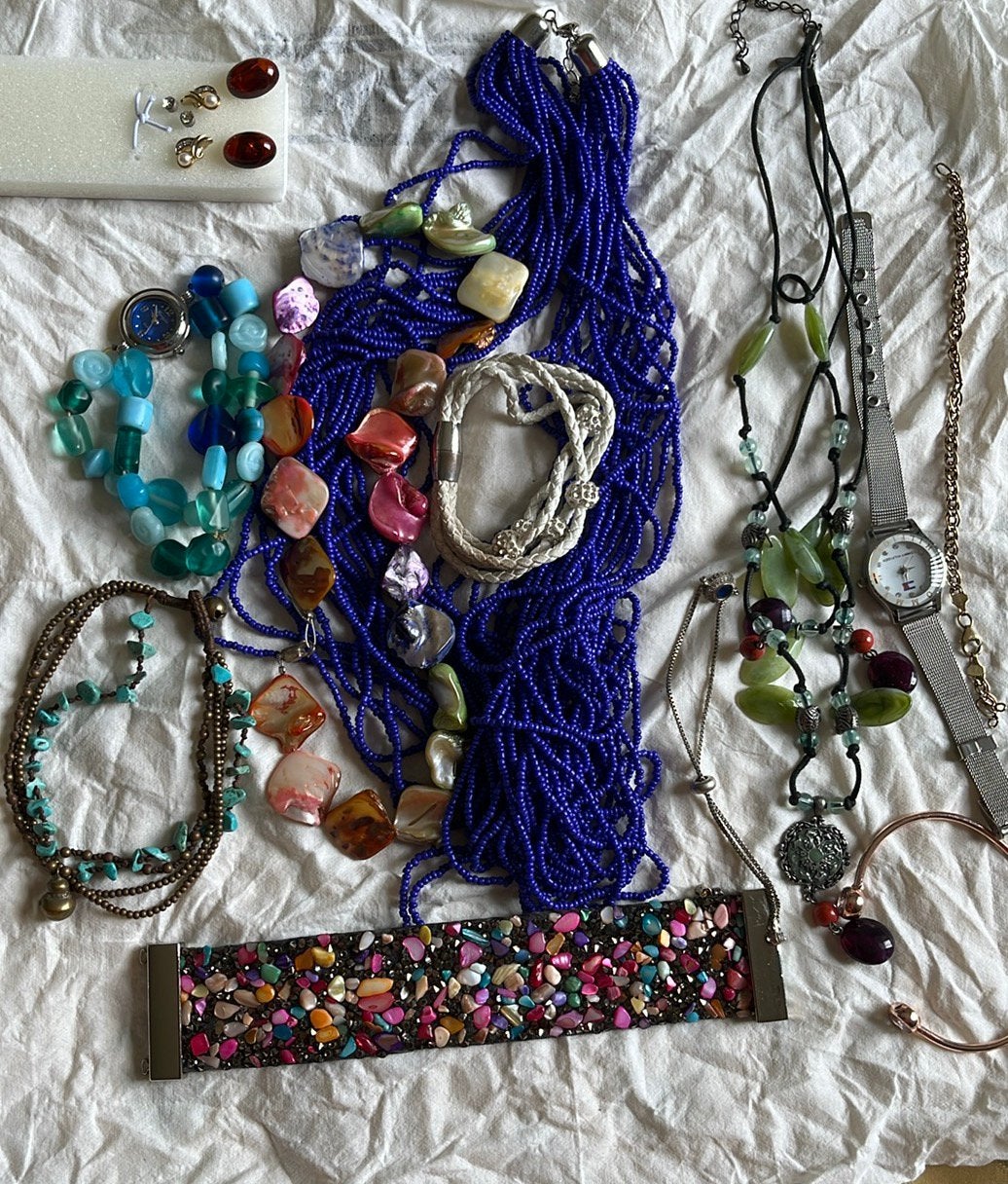 Lot van sieraden, Ophalen of Verzenden, Gebruikt, Overige kleuren, Overige materialen