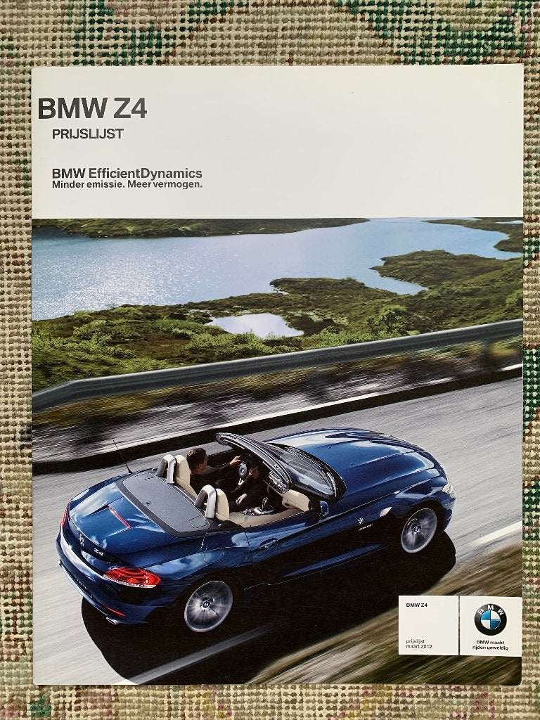 Nederlandse prijslijst BMW Z4 E89 2012 nieuw!, Nieuw, Ophalen of Verzenden, BMW, BMW