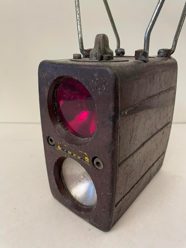 Vintage spoorweg noodseinlantaarn, Antiek en Kunst, Antiek | Lampen, Ophalen of Verzenden