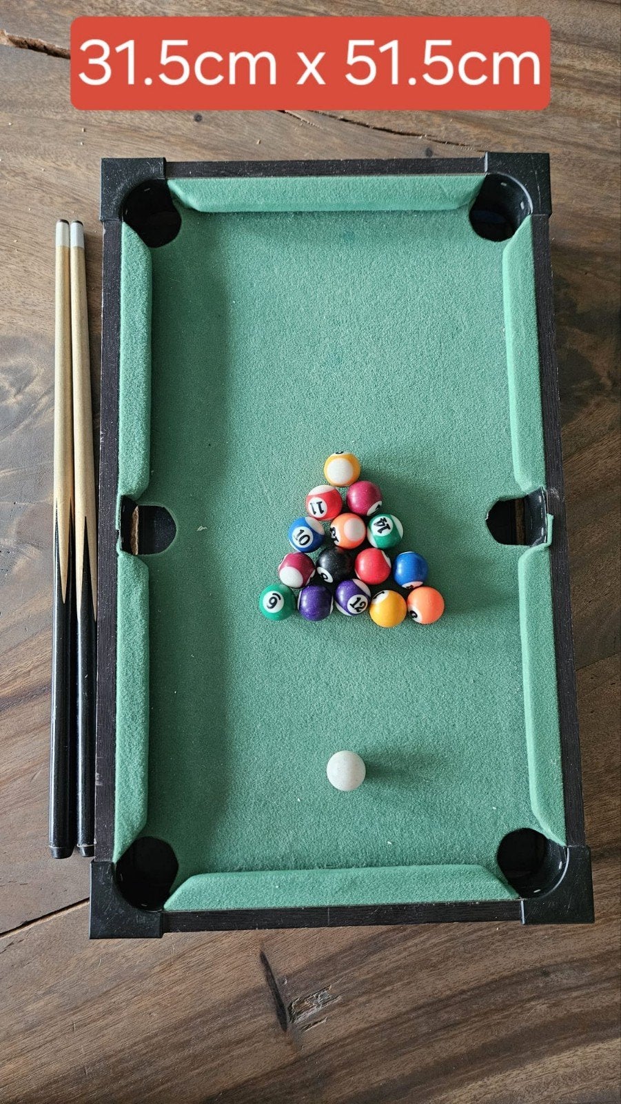 Compacte pooltafel voor kinderen - 31.5cm x 51.5cm, Ophalen