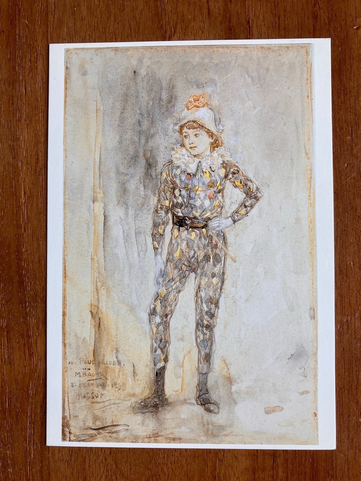 Marius Bauer - Portret van Paul van Eeden als Pierrot, Ophalen of Verzenden, 1980 tot heden, Ongelopen, Kinderen