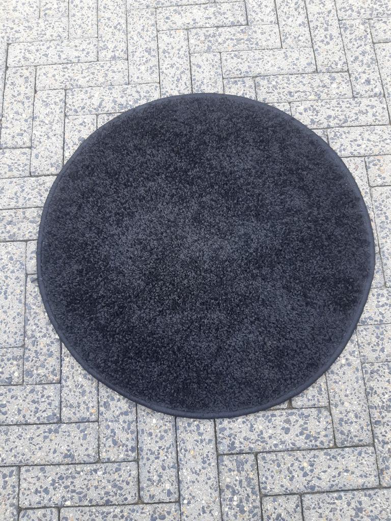 Rond Vloerkleed , 67 cm., 50 tot 100 cm, Zwart, Rond, Zo goed als nieuw