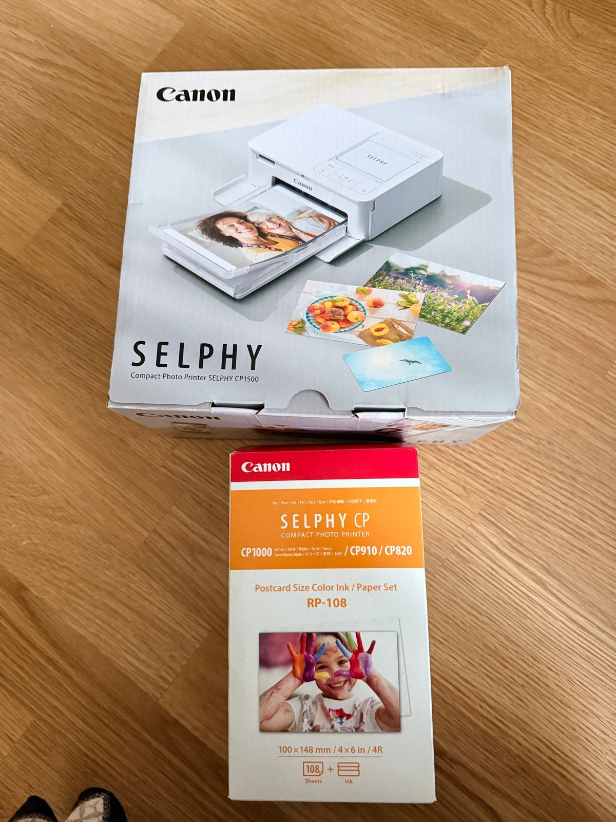 Roze Canon Selphy CP1500 Fotoprinter extra papier en inkt, Fotoprinter, Ophalen of Verzenden, Thermo-printer, Draadloos