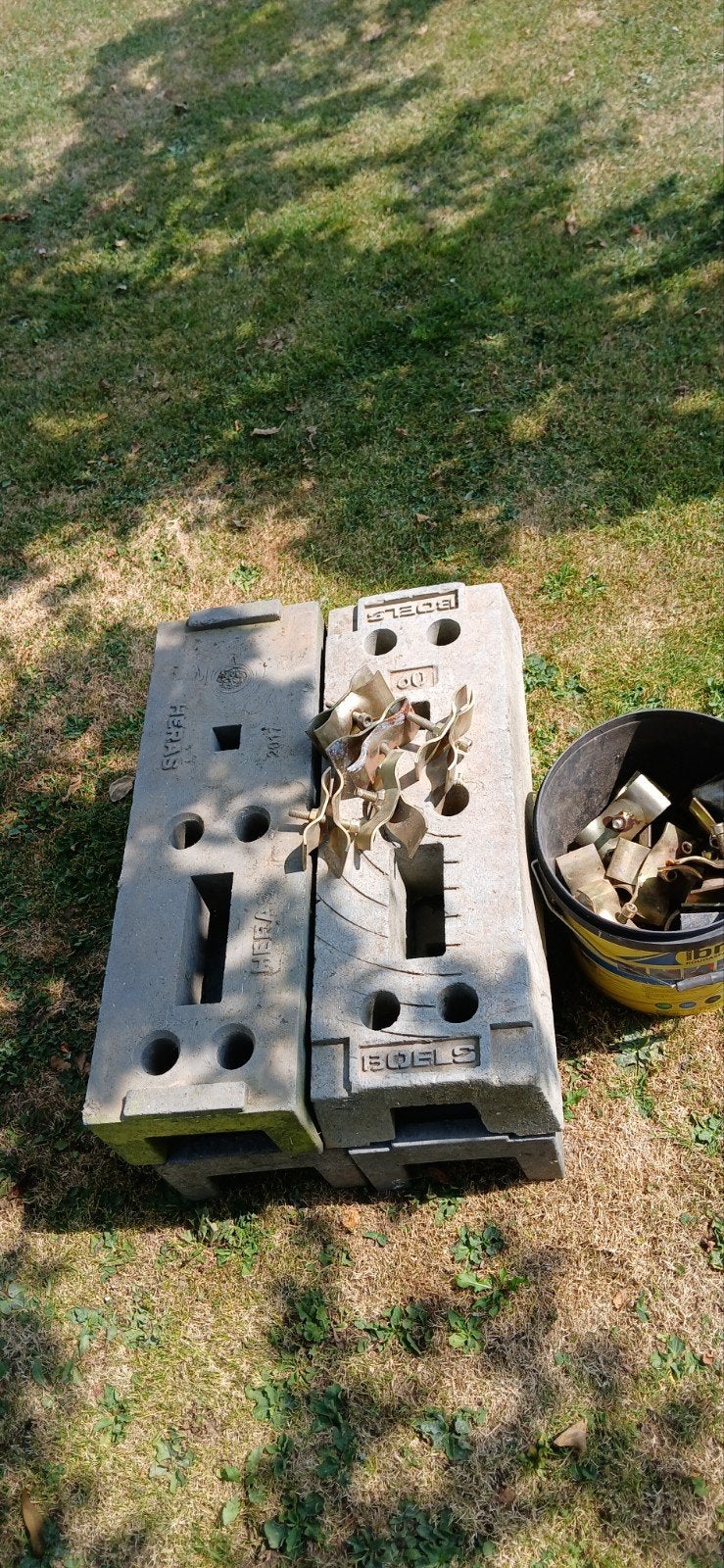 kunststof bouwhek voeten en bouwhekklemen, Tuin en Terras, Tuinhekken en Hekwerk, Ophalen, Kunststof