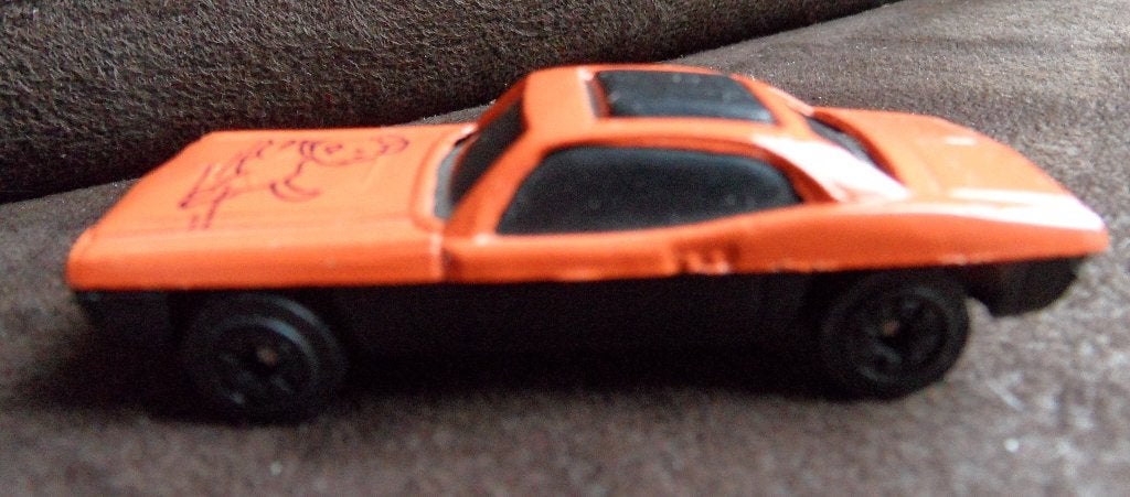 dodge charcher oranje met hondje op motorkap, Ophalen of Verzenden, Gebruikt, Auto