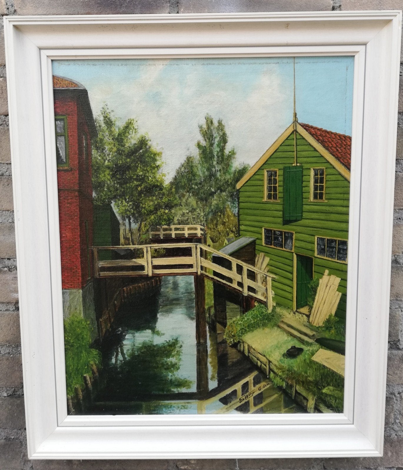 Zaandam, Pantepad. Sign. Olie/doek. 48/58 cm., Ophalen of Verzenden