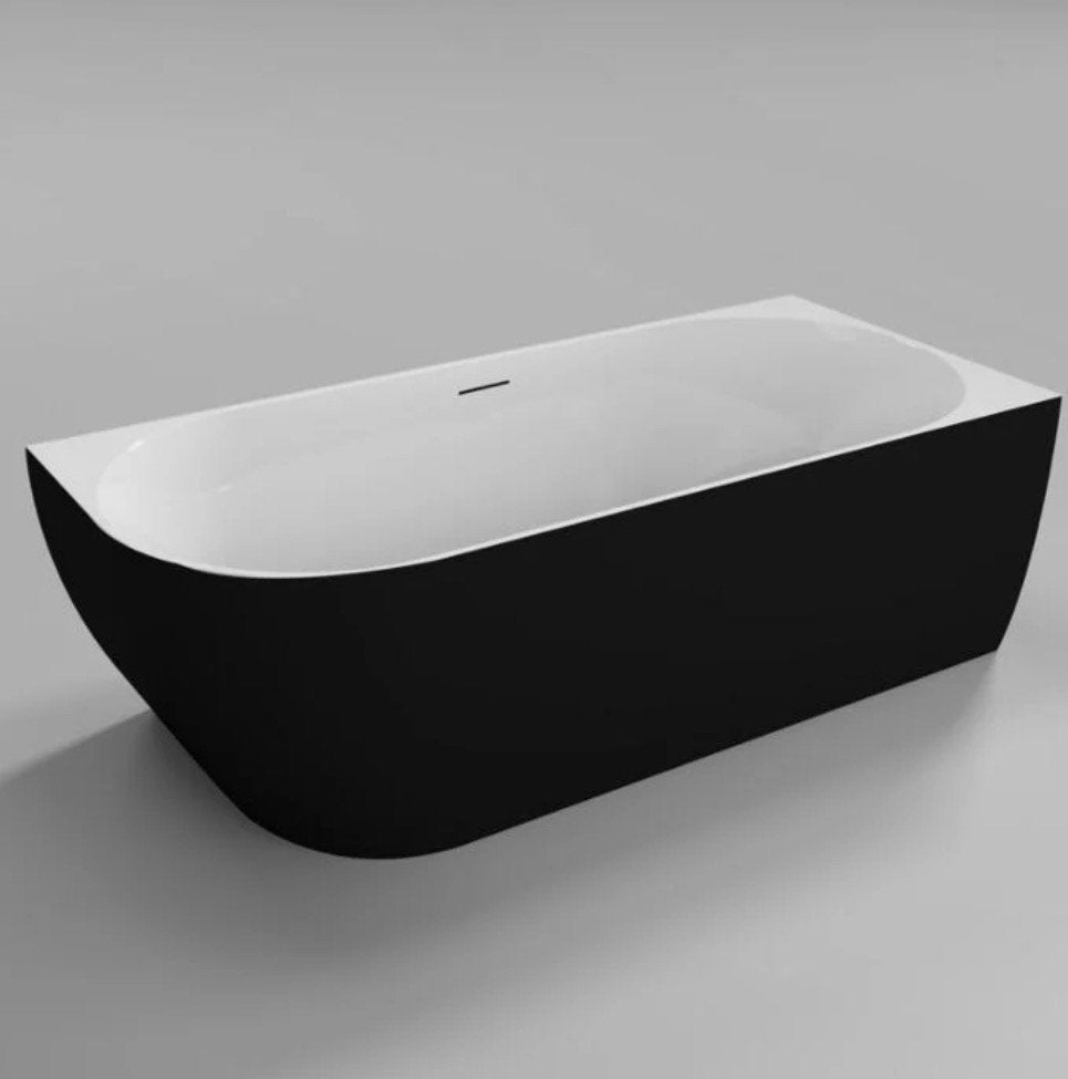 Prachtige hoekbad 180x80cm rechts glans wit/mat zwart, Huis en Inrichting, Ophalen, Nieuw