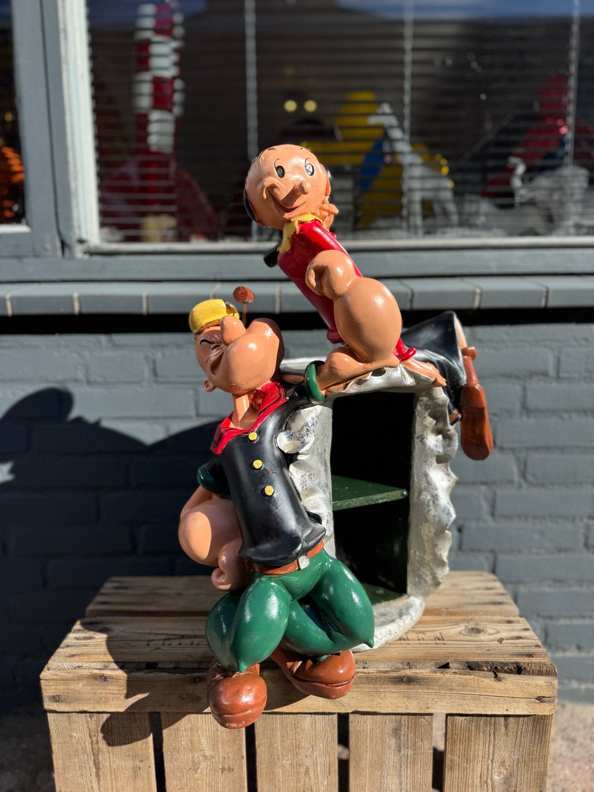 Popeye en Olijfje Beeld - Uniek Decoratiestuk, Ophalen, Gebruikt, ., .