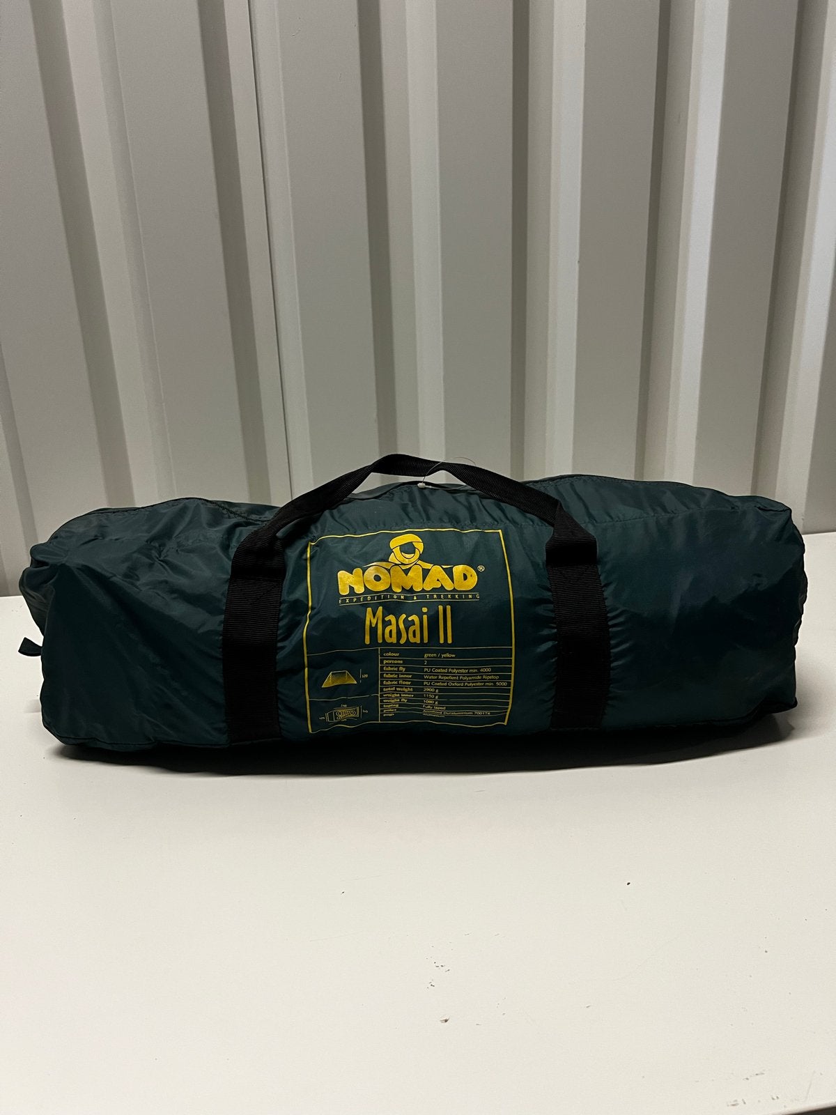 Nomad Masai II tent - 2-persoons - Groen/Geel, Ophalen, Gebruikt, Tot en met 2