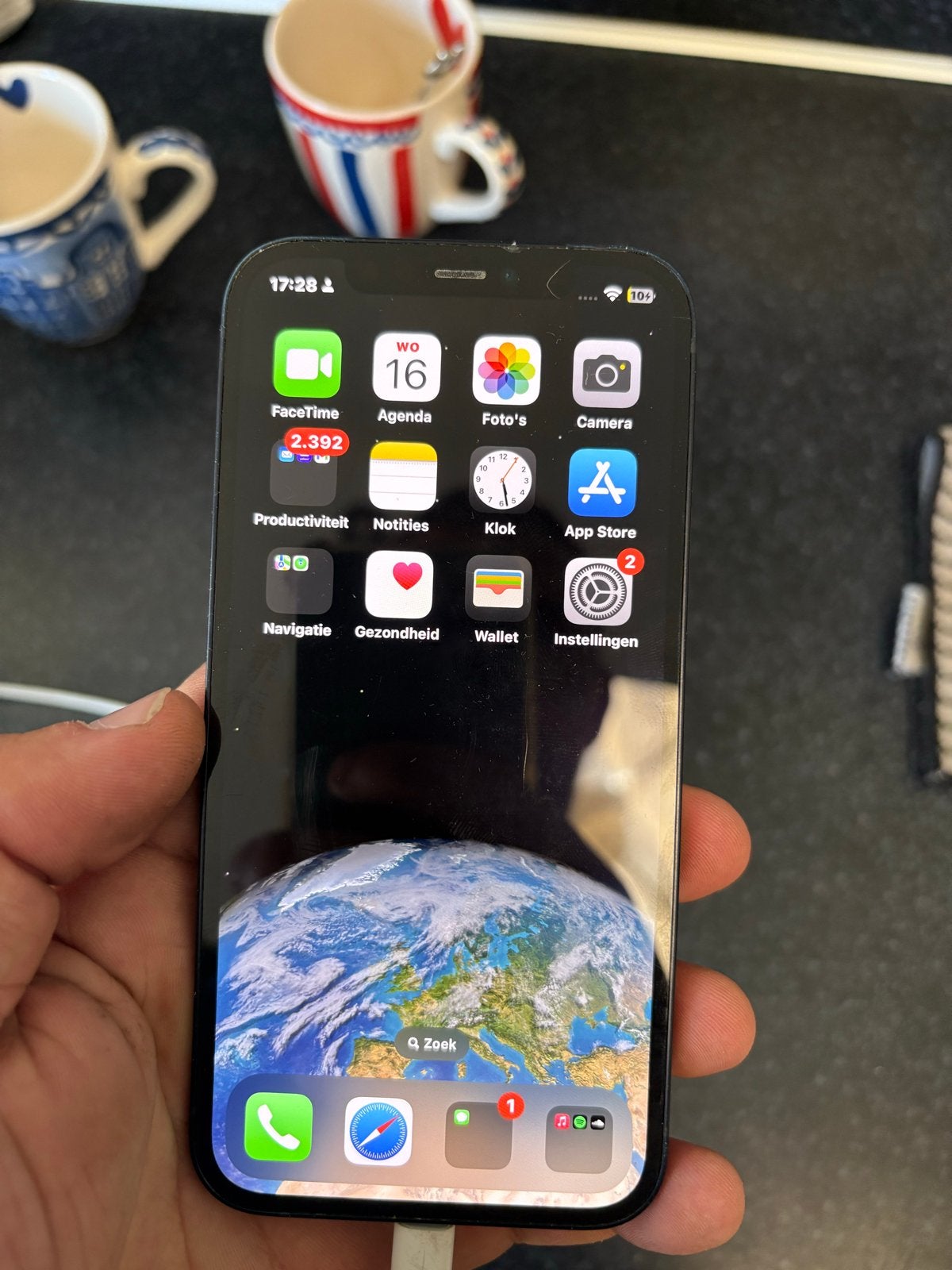 iPhone 12 128GB Zwart - Batterij 90%, 128 GB, Blauw, Ophalen of Verzenden, Zo goed als nieuw