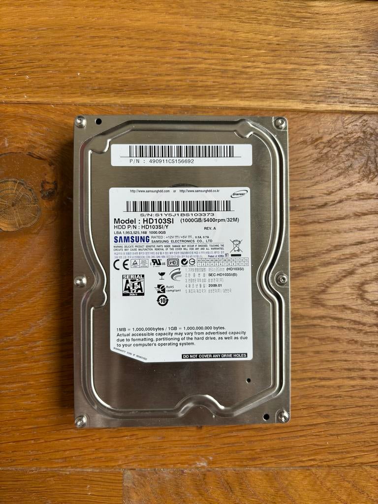 Samsung 1TB HDD, Computers en Software, Harde schijven, Intern, Ophalen of Verzenden, Zo goed als nieuw, 1TB