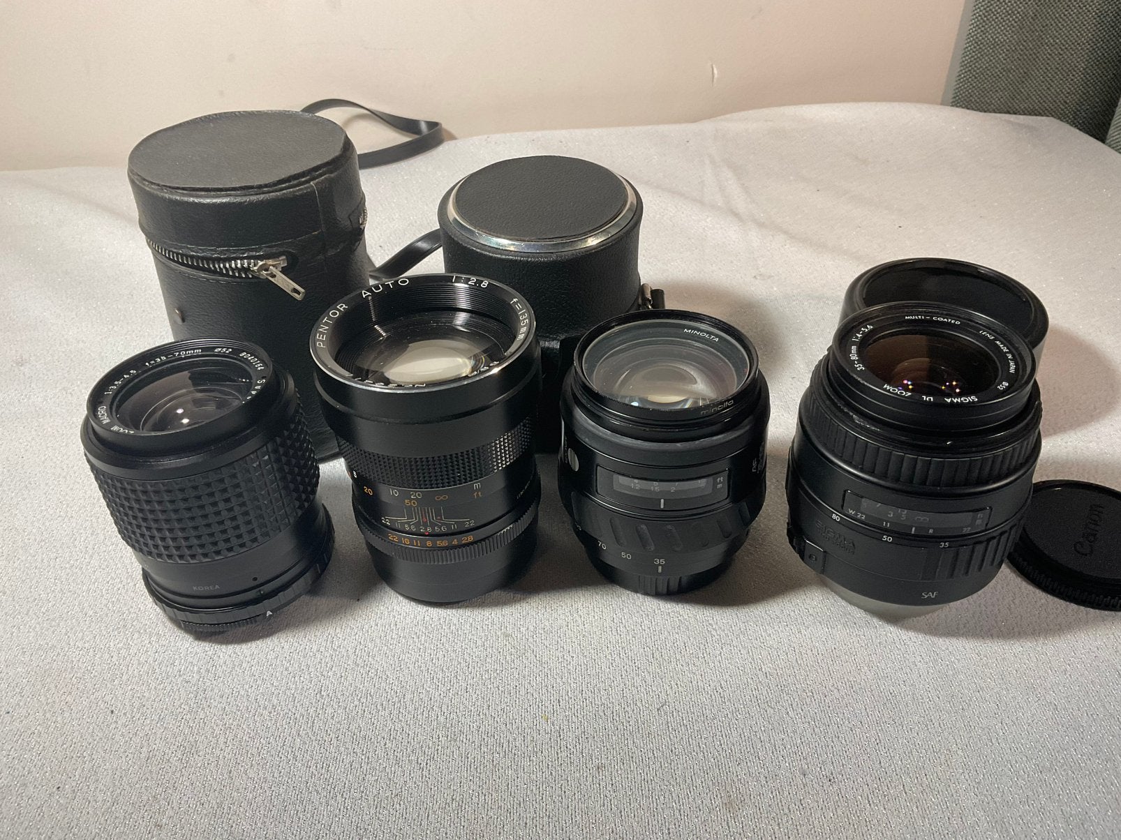 4 stuks analoge lenzen samen 20,00, Ophalen of Verzenden, Gebruikt, Telelens, Zoom
