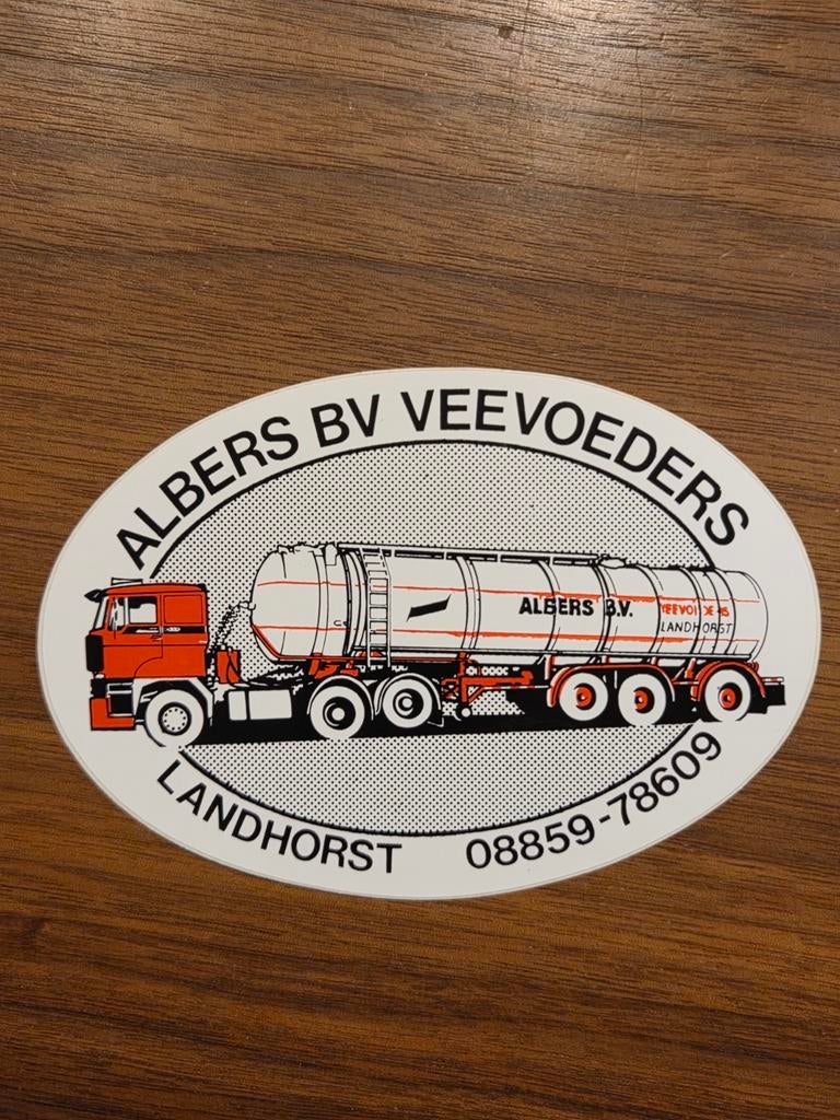 6263 Vintage Albers BV Veevoeders Sticker Landhorst, Verzamelen, Stickers, Ophalen of Verzenden