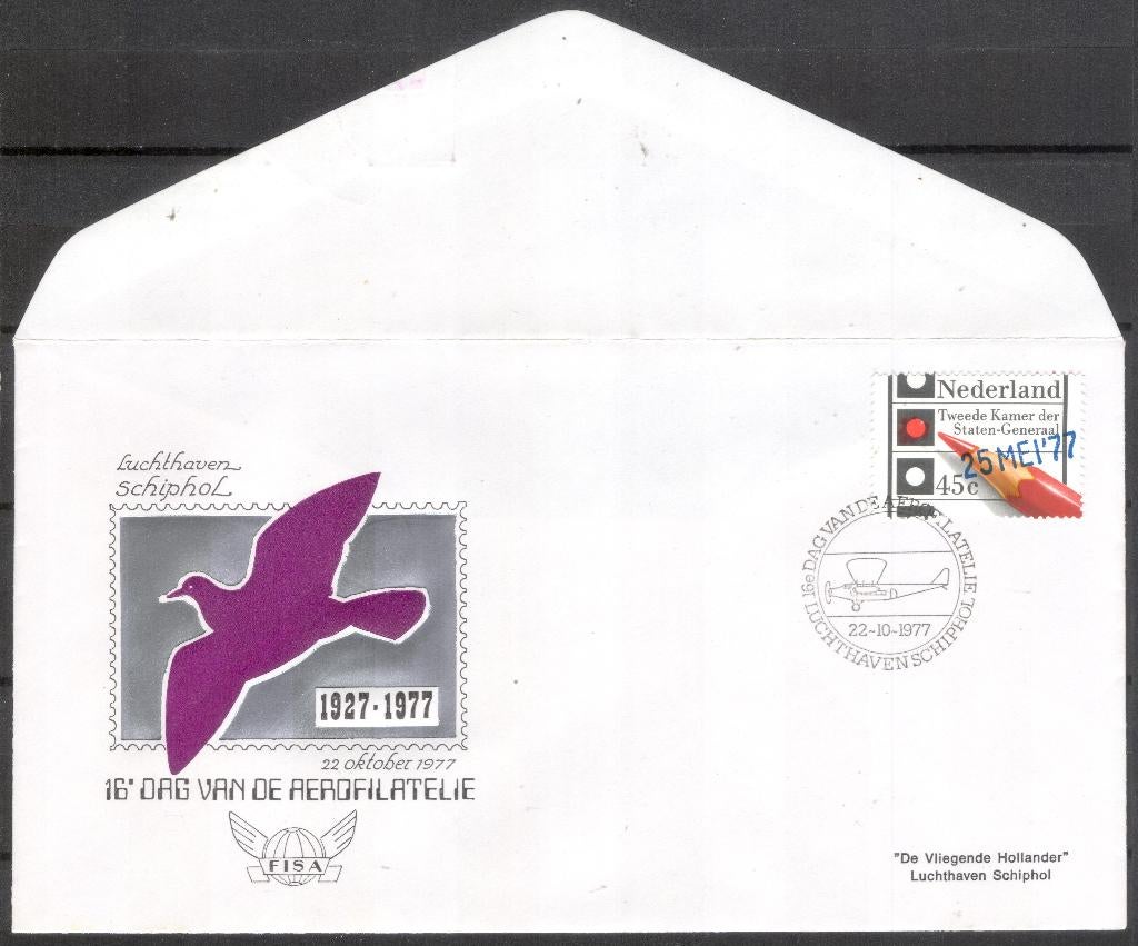 16e dag van de aerophilatelie 1977 - normaal formaat, Postzegels en Munten, Verzenden, Envelop