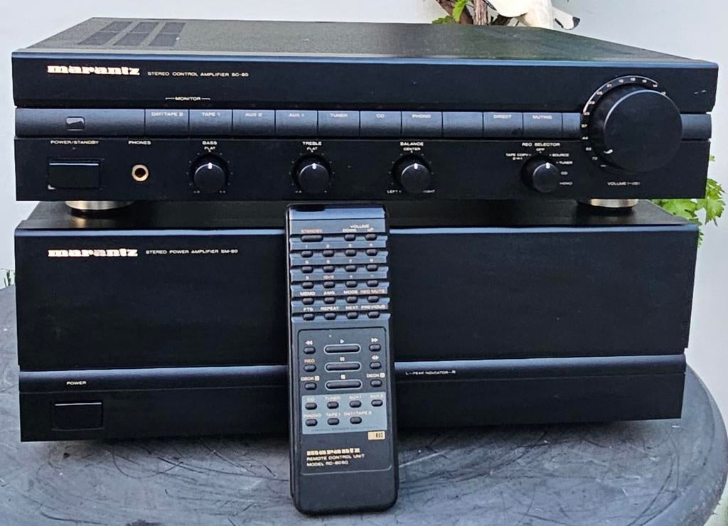Marantz SC-80 SM-80 vintage Audiophile voor/eind combi +AB, Marantz, Marantz, Refurbished, Ophalen of Verzenden