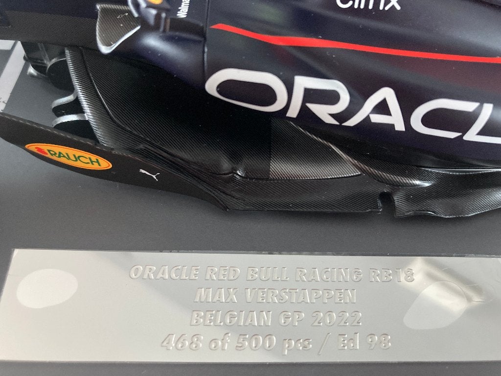 ✅ Max Verstappen editie 98 1:18 Winner Belgian GP 2022 RB18, Ophalen of Verzenden, Nieuw, Formule 1