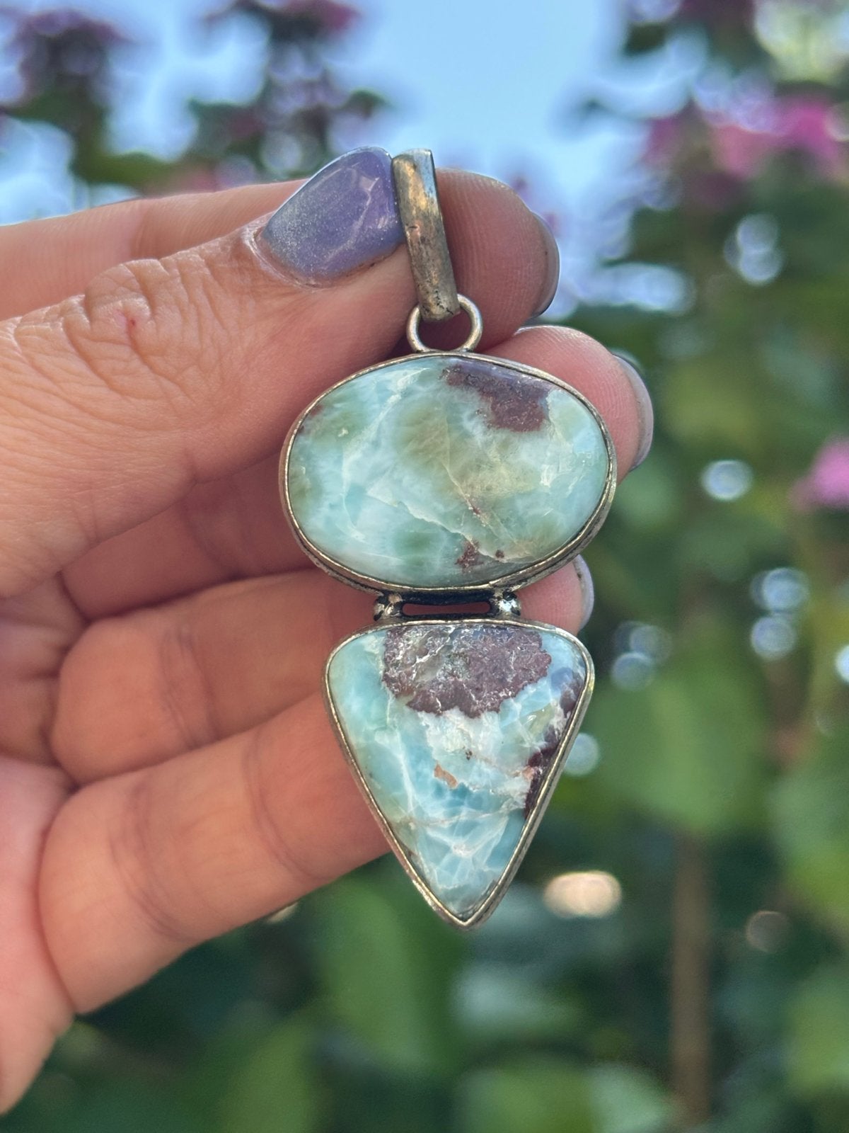 Larimar Edelsteenhanger - Edelsteensieraden, Overige voorstellingen, Blauw, Nieuw, Ophalen of Verzenden
