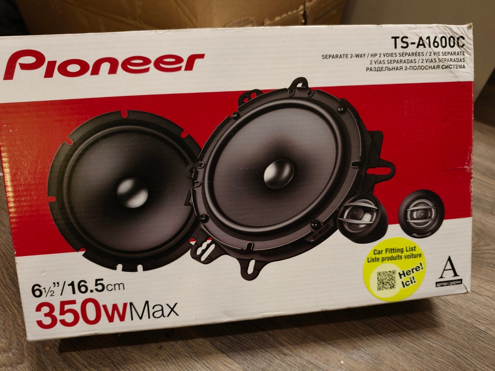 Pioneer TS-A1600C 16,5cm Component Speakers 350W, Ophalen of Verzenden, Zo goed als nieuw