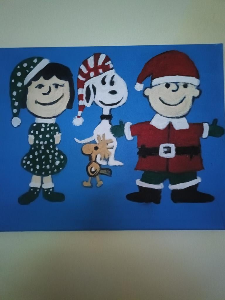 Schilderij Snoopy Kerst, Ophalen of Verzenden, Snoopy, Zo goed als nieuw