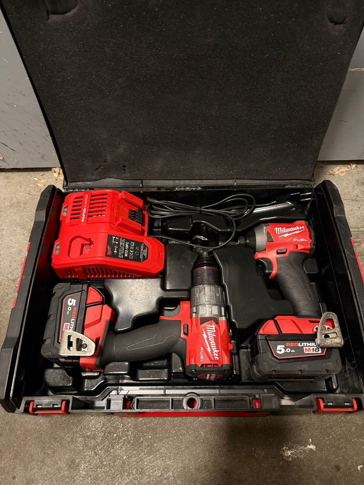 Milwaukee combiset, Ophalen, Gebruikt, Boor- en Schroefmachine