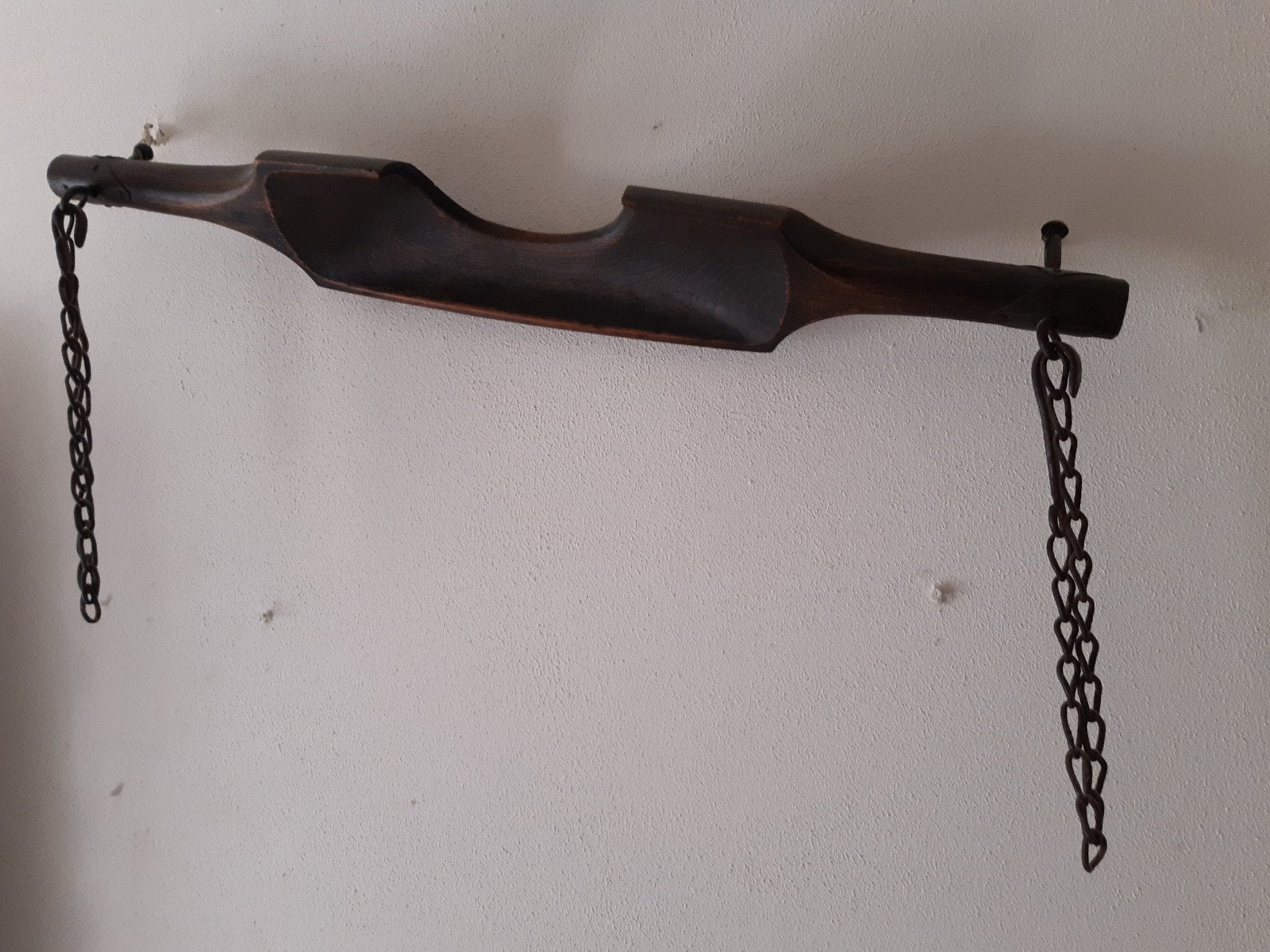 Antieke houten juk met kettingen, Ophalen of Verzenden