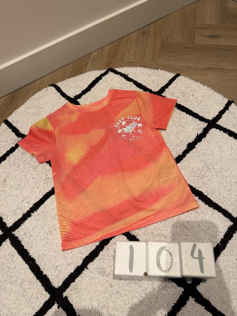 ZGAN oranje Primark Surf Club t-shirt top shirt 98 104 zomer, Jongen of Meisje, Ophalen of Verzenden, Zo goed als nieuw, Shirt of Longsleeve
