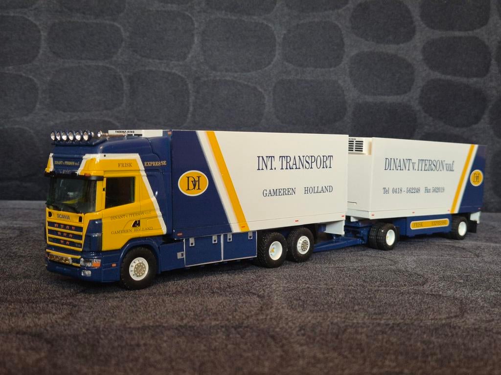 Tekno | Scania 124L | Dinant van Iterson, Ophalen of Verzenden, Zo goed als nieuw, Bus of Vrachtwagen, Tekno