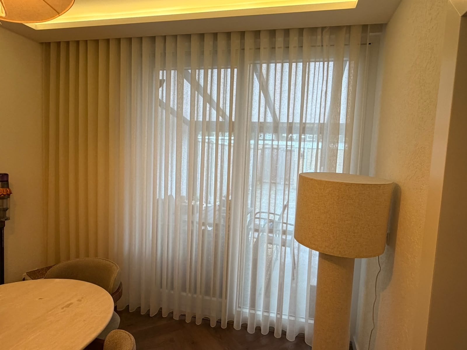 Vitrage wave plooi - 298 cm breed, 258 cm lang, Ophalen of Verzenden, Gebruikt, Vitrage, Lichtdoorlatend