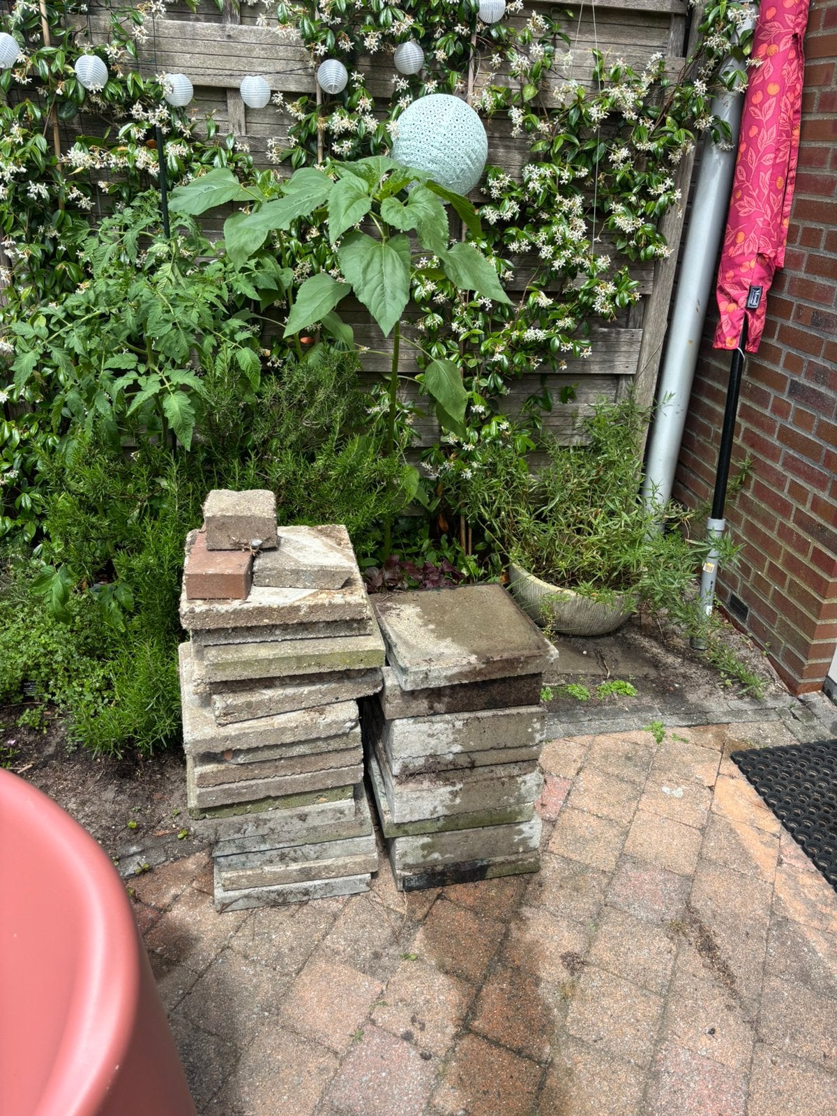 Stoeptegels voor de tuin - diverse soorten, Ophalen, Gebruikt, Overige typen, Minder dan 5 m²