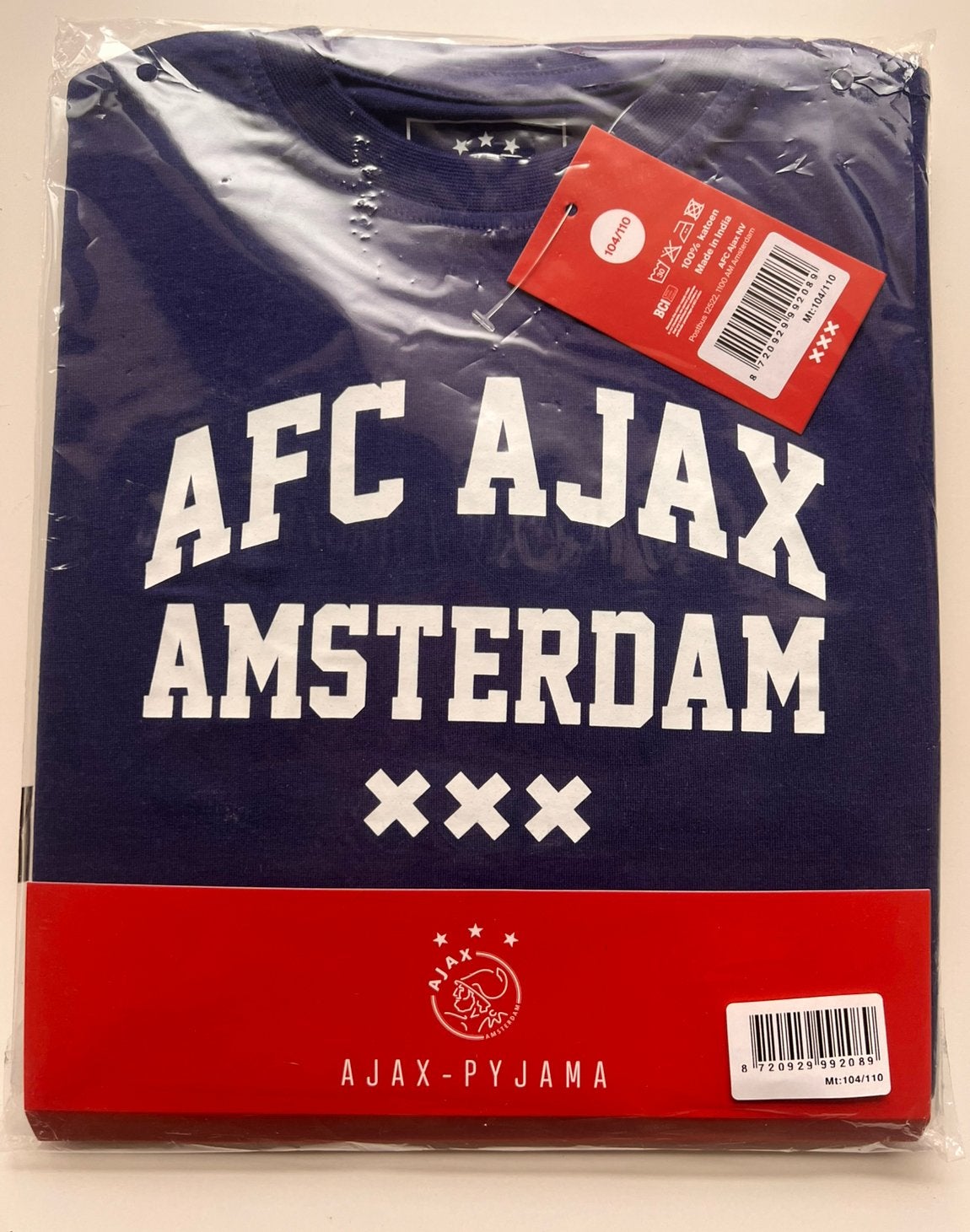 AJAX Kinderpyjama  Maat 104-110 -  100% Katoen, Boeken, Ophalen of Verzenden, Nieuw, Overige uitgevers, Nederlands