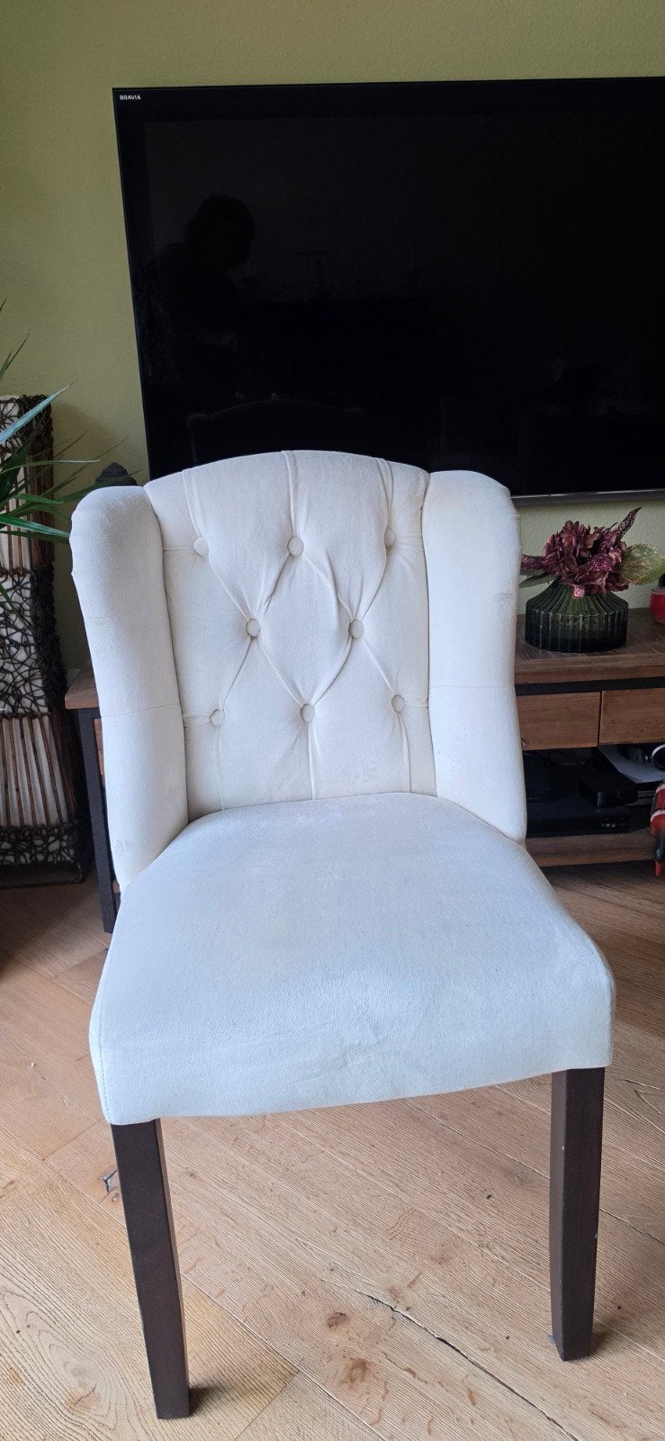 4 mooie Richmond roomkleur  velvet eetkamerstoelen, Huis en Inrichting, Stoelen, Ophalen, Gebruikt, Zwart, Vier