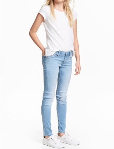 H&M jeans superstretchbroek broek licht denimblauw maat 164, Kinderen en Baby's, Broek, Meisje, H&M, Nieuw