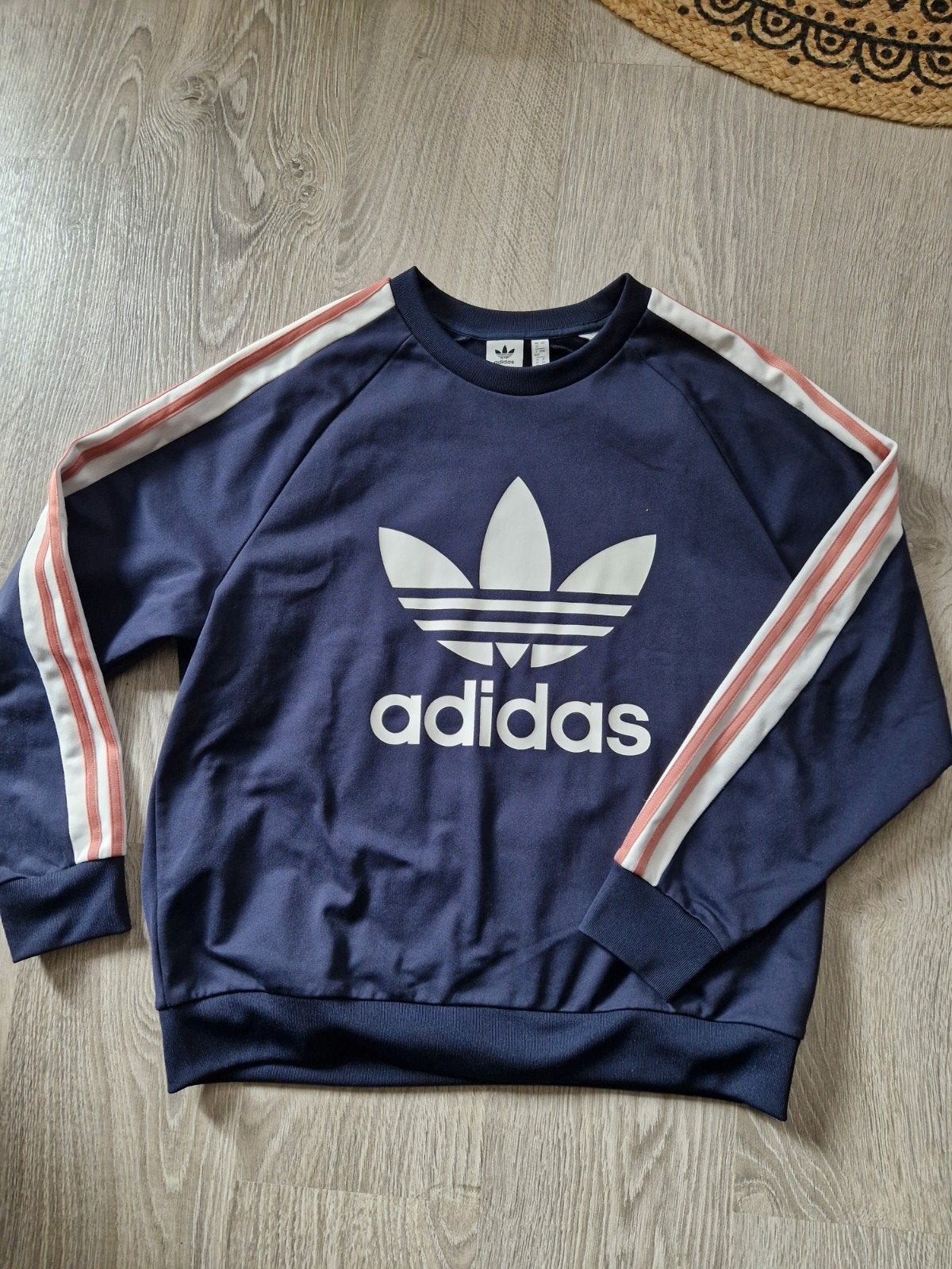 Adidas sweatshirt maat 42 (oversized M), Maat 42/44 (L), Ophalen of Verzenden, Zo goed als nieuw, Blauw