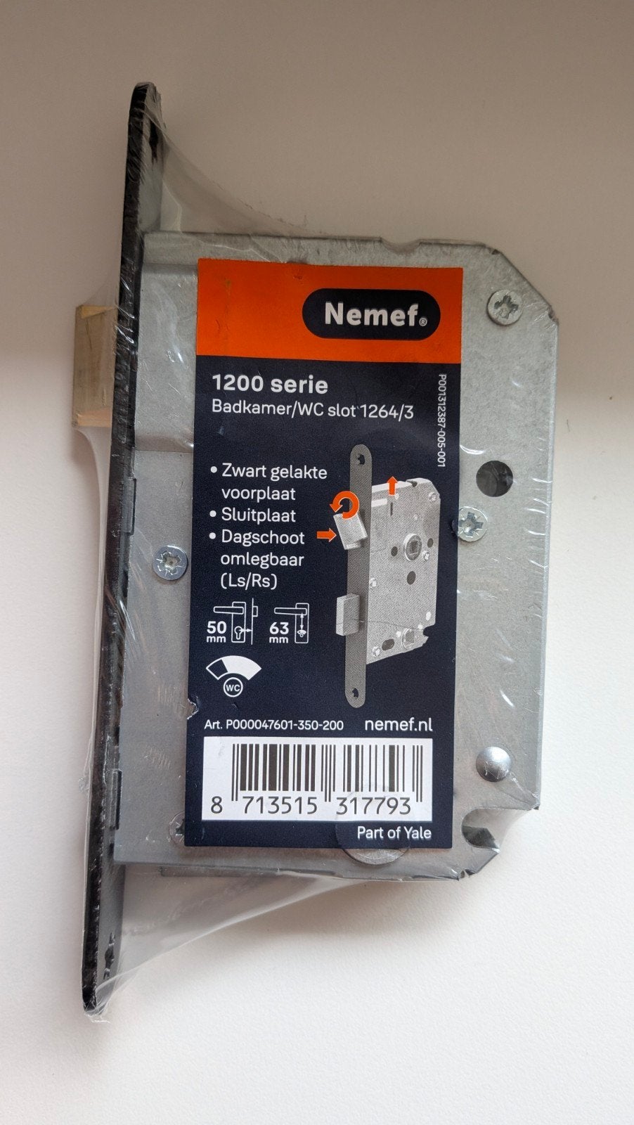 Nemef 1200 serie Badkamer/WC slot 1264/3 - Nieuw, Ophalen of Verzenden, Nieuw, IJzer, Slot