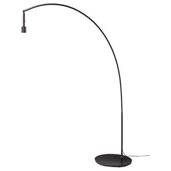 IKEA Booglamp met zwart/gouden lampenkap, Ophalen, Gebruikt, E27 (groot), Metaal