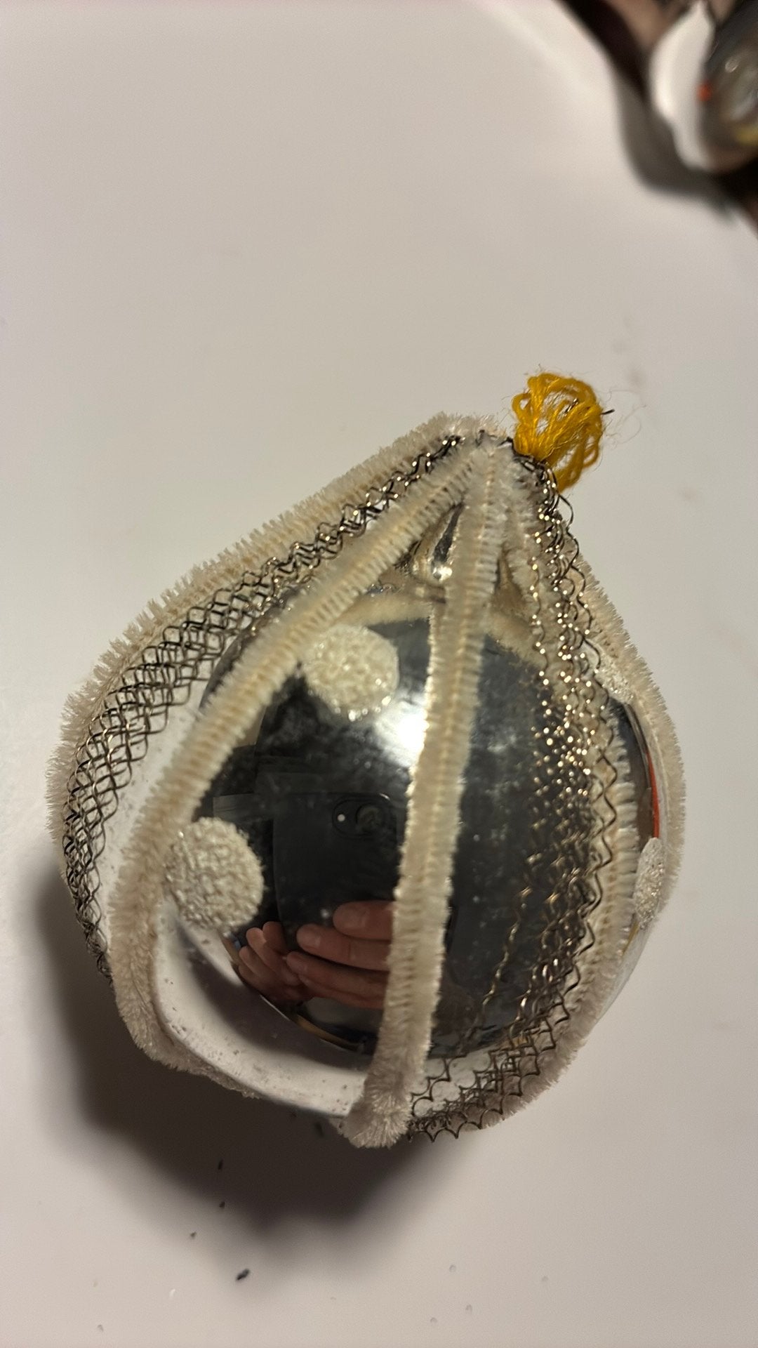 Vintage antieke kerstbal, zilver leonisch draad, Diversen, Ophalen of Verzenden, Zo goed als nieuw